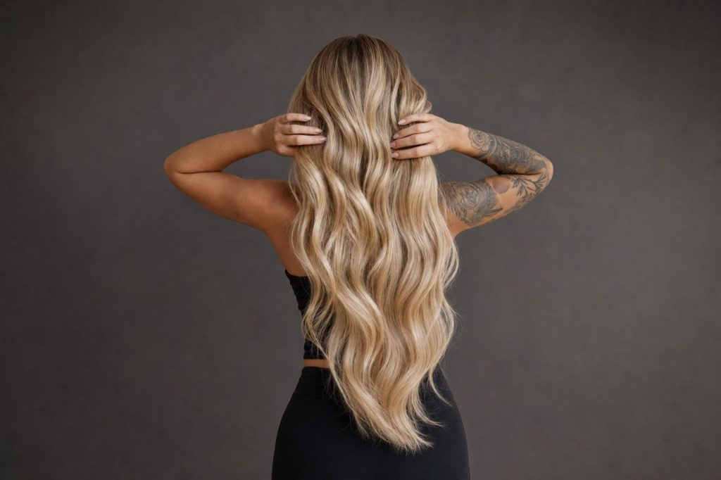 Echthaar Extensions mittelblond russisches Echthaar